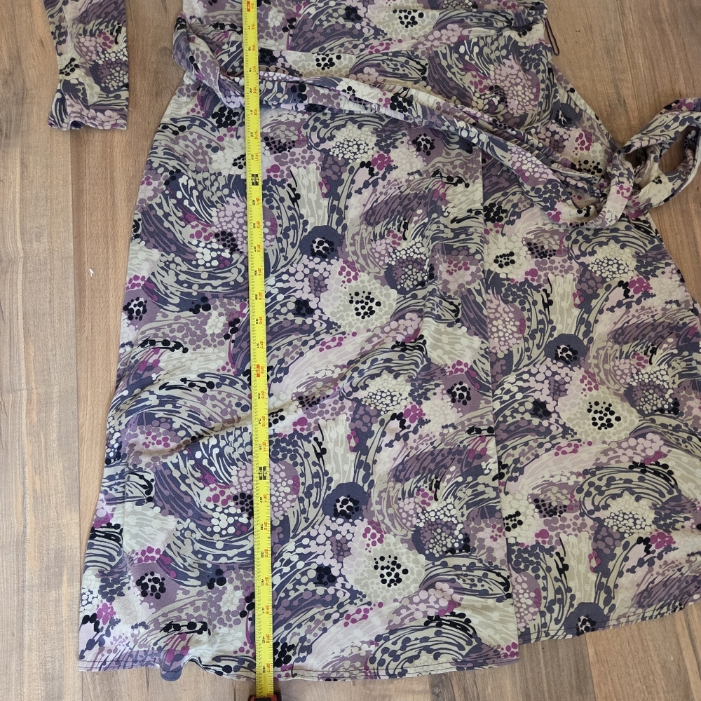 Talbots Purple and Cream Long Sleeve Dress - Picture 7 of 7
